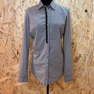 Guess Black and White Striped Fitted Button Down Shirt Business Casual - Size M